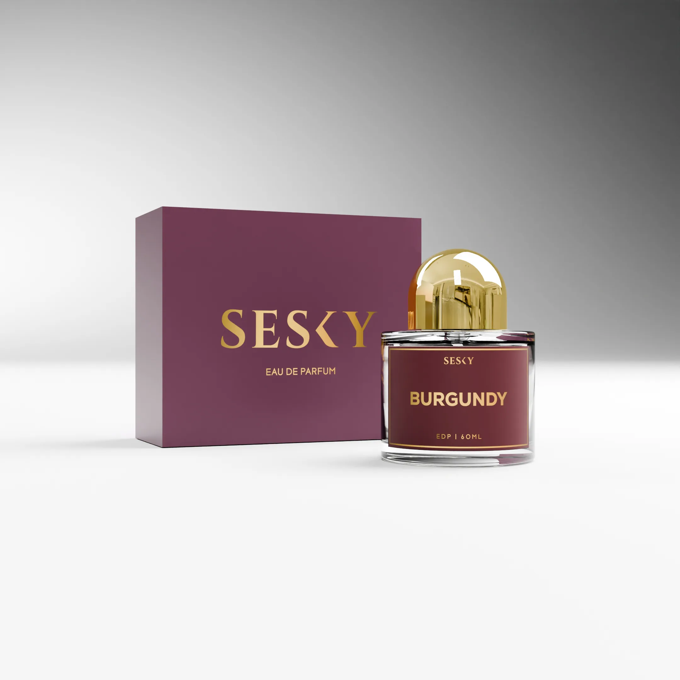 Burgundy Box And bottle - A Sesky Original Creation